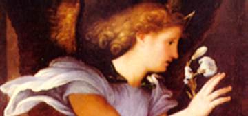 Lorenzo Lotto - Archangel Gabriel (detail)